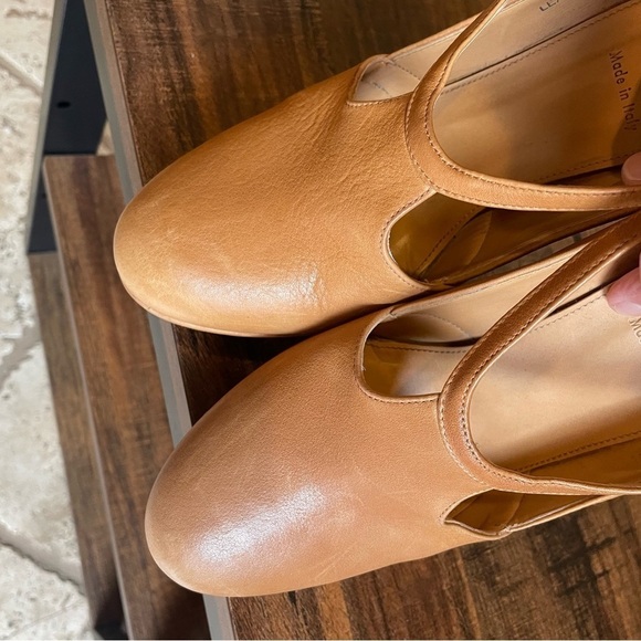 J. Crew GREER Tan Leather Platform Pumps Buckle - Picture 10 of 10